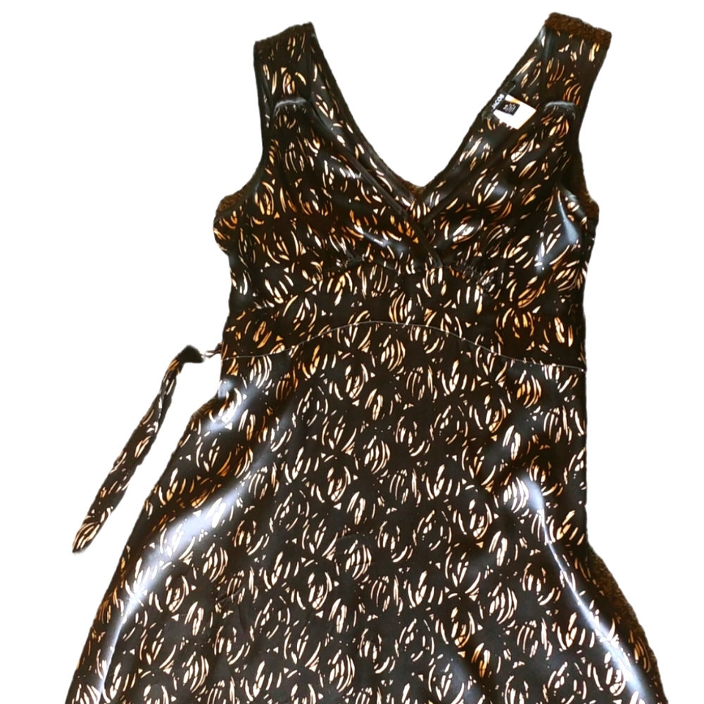 Silk dress, black and beige cocktail dress, special occasion dress